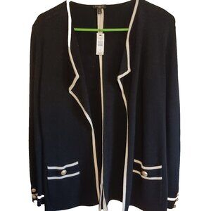 Talbots Women's Black Open Front Sweater Cardigan Small Petitie